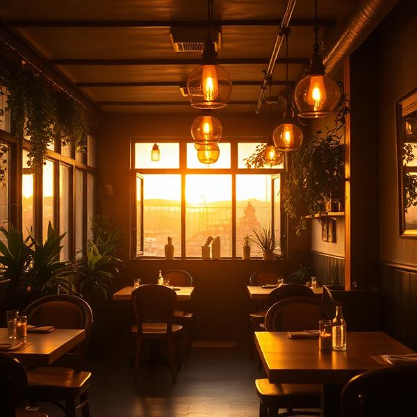 Cozy warm restaurant interior